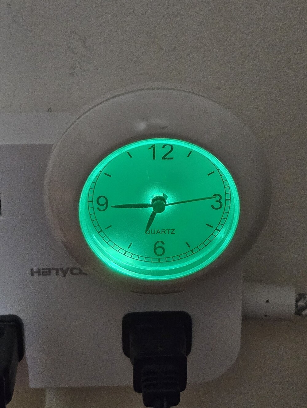 Glow in the Dark Led Night Light with Clock  Energy Efficient Bright Night Light
